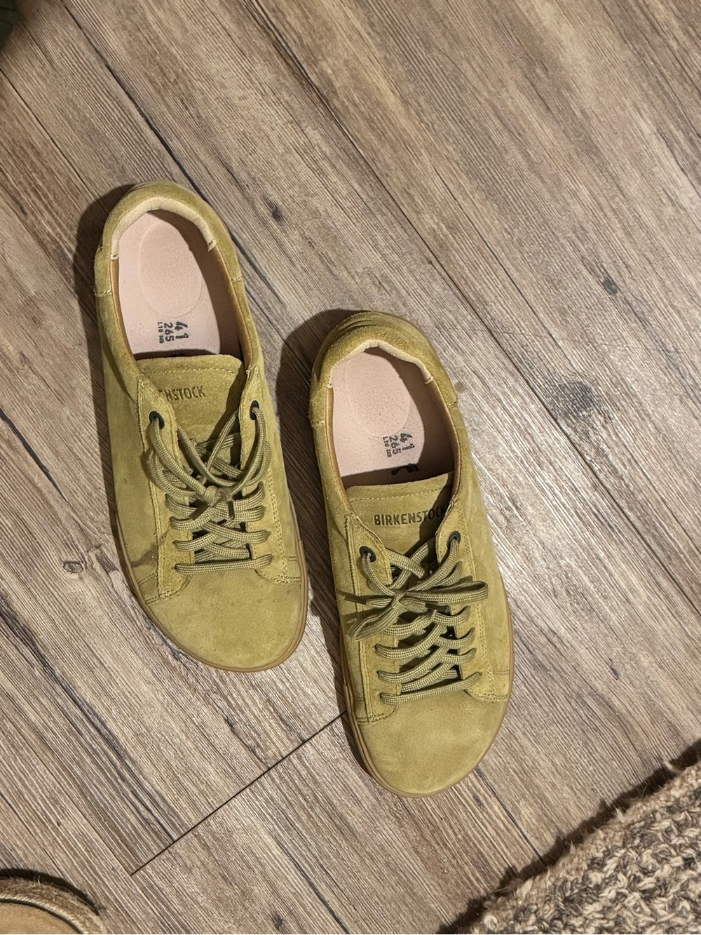 Birkenstock women’s  Olive Green Suede Lace-Up Sneakers
